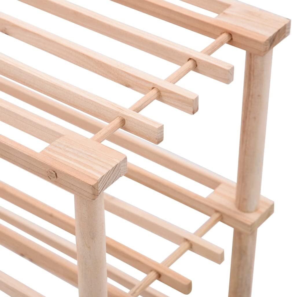 FIRBNUS 74x26x48,5 cm Schuhregal 3 Ebenen Tanne Massivholz Shoe Rack Schuhregal Holz Schuhablage Sch