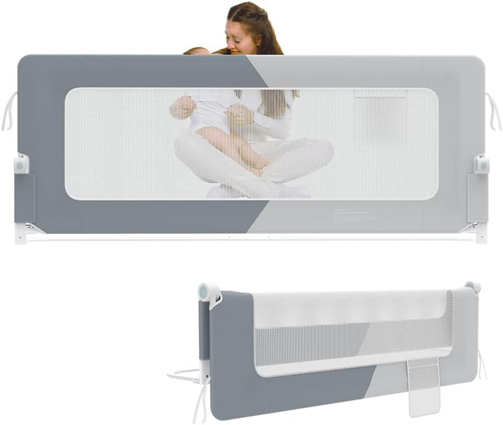 AufuN Bettgitter Bettschuztgitter Portable 180cm, Faltbar Kinderbettgitter für Kinder Babybettgitter