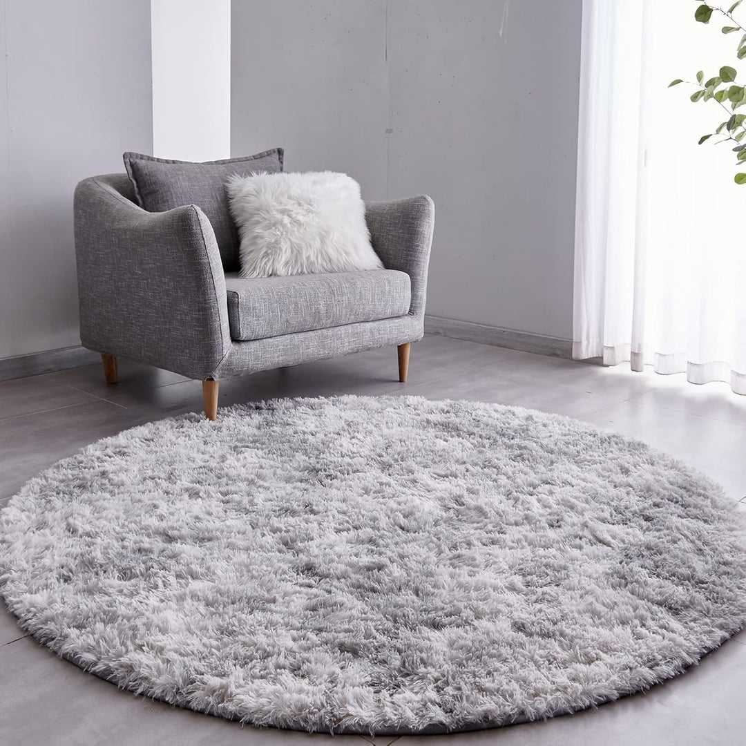 Rund Teppiche Hochflor Rund Teppich Wohnzimmer Langflor Teppiche für Wohnzimmer flauschig Shaggy Sch