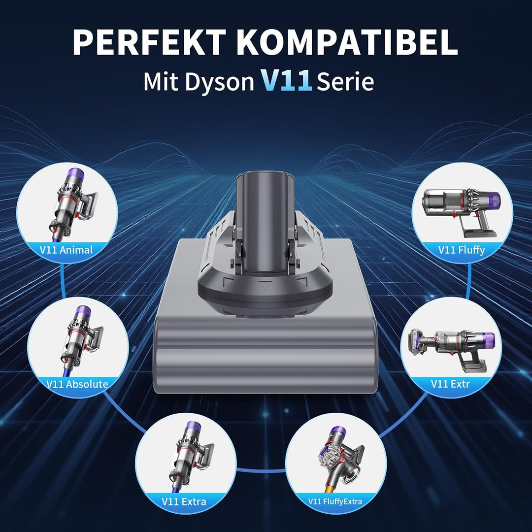 8000mAh Akku für V11 (mit Schnappverschluss), geeignet für die Staubsauger V15/SV15/SV22/970425-01/E