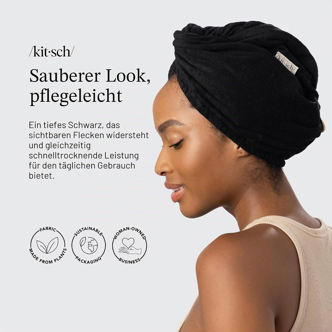 Kitsch Mikrofaser-Haartuch für Damen – Ultra-saugfähiges Haarhandtuch aus Mikrofaser für nasses, loc