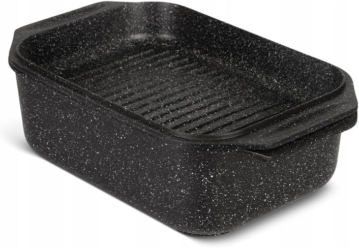 ZILNER Universalbräter Gourmet Granit – hochwertiger Bräter mit Deckel, ideal zum Schmoren, Grillen