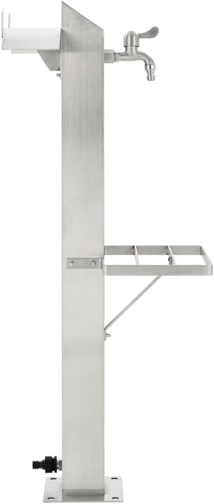vidaXL Wassersäule Edelstahl 95 cm Wasserzapfstelle Wasserzapfsäule Brunnen