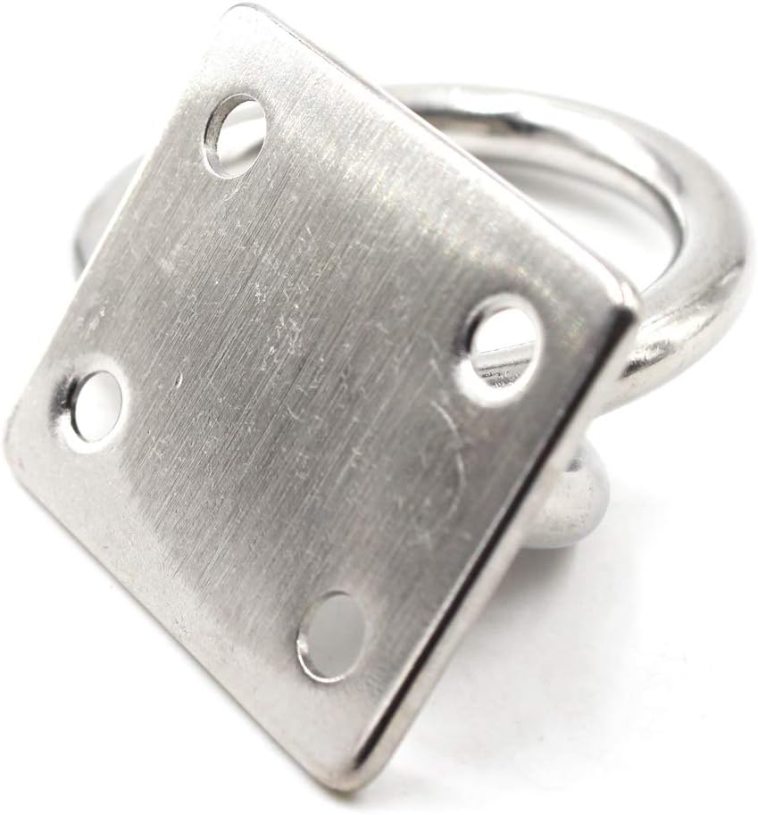 Quadratischer Decken Wand Einfassungs Haken mit Ring 304 Edelstahl 5/16" 8mm (2 Stück) 8mm Square Wi