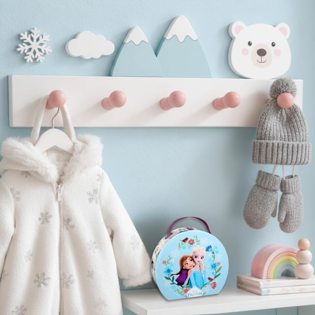 Disney Frozen Runder Make-up Koffer | Kinder Schminkkoffer mit Lipgloss, Lidschatten, Nagellack & Sp