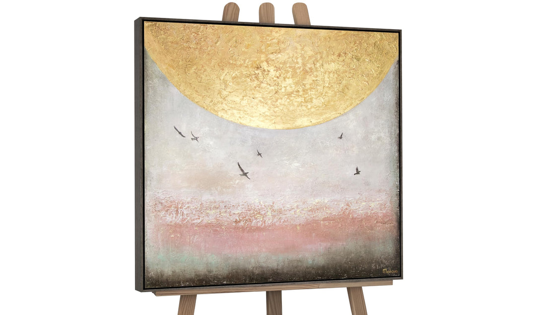YS-Art XXL Abstrakt Acryl Gemälde auf Leinwand Sonnenenergie II handgemalt Wandbilder Wohnzimmer mod