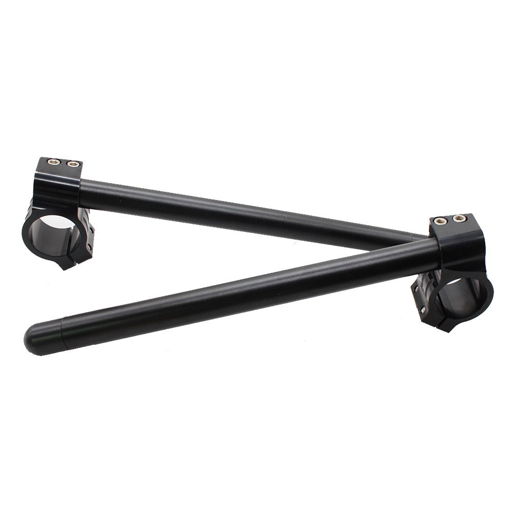 Motorrad Halber-Lenker HalberLenker aus Aluminium Stummellenker CNC Lenkerstummel 50 mm (Schwarz), S