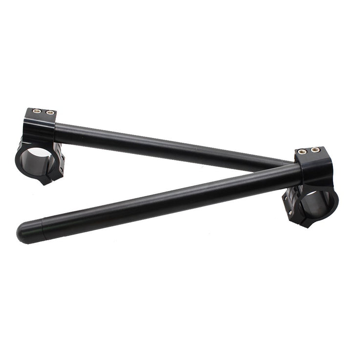 Motorrad Halber-Lenker HalberLenker aus Aluminium Stummellenker CNC Lenkerstummel 50 mm (Schwarz), S