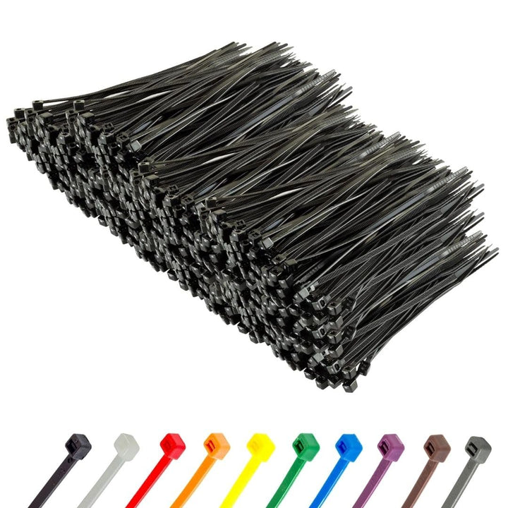 Gocableties Kabelbinder 1000 Stück Schwarz, 150 mm x 3,6 mm mit 18,2 kg Zugfestigkeit, kleine Grösse