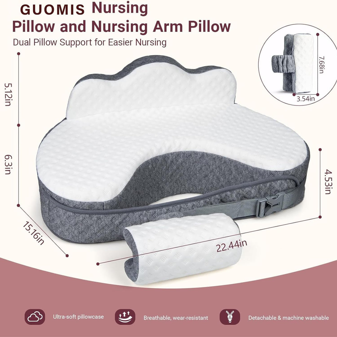 Breastfeeding Pillow,Stillkissen Gross,Nursing Pillow,Memory Foam Stillkissen, Abnehmbarer Kissenbez