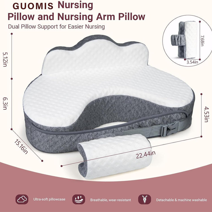 Breastfeeding Pillow,Stillkissen Gross,Nursing Pillow,Memory Foam Stillkissen, Abnehmbarer Kissenbez