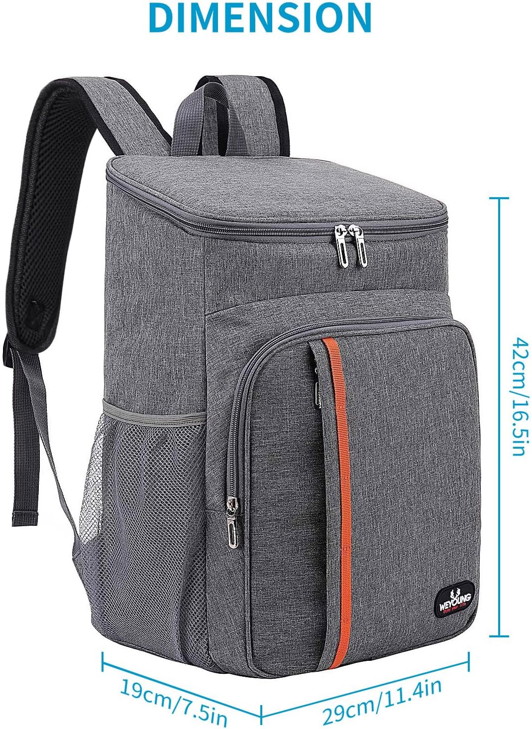 HEQUN 23L Kühlrucksack Thermo Rucksack Picknickrucksack Kühltasche Gross Isoliert Cooler Bag Perfekt