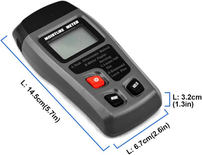 Mengshen Digitales Holzfeuchtemessgerät, Pin-Typ Brennholz Feuchtigkeits Wasserleck Detektor LCD Dis