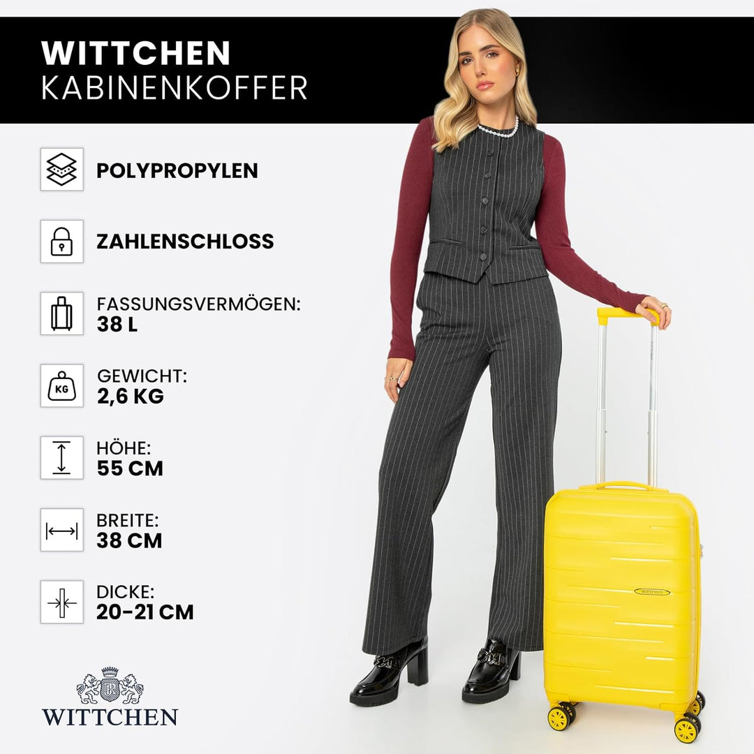WITTCHEN ARCO Line | Kabinenkoffer Handgepäck Kleiner Koffer | Leichtes Gepäck Polypropylen TSA-Schl