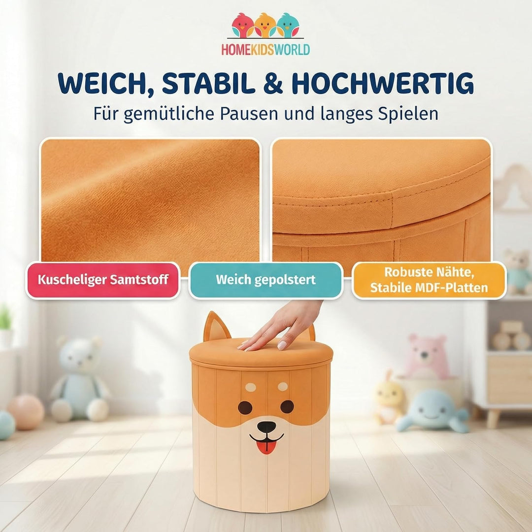 Spielzeugkiste Corgi - Aufbewahrungsbox mit Deckel Kinder, Spielzeugkiste mit Deckel, Spielzeugtruhe