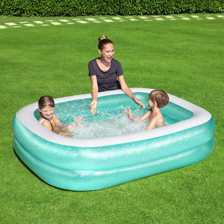 Bestway 54005 Aufblasbarer durchsichtiger Familienpool, 201 x 150 x 51 cm - Grün, 201 x 150 x 51 cm