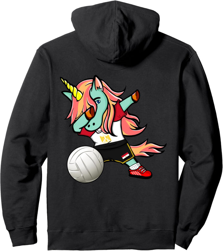 Dabbing Einhorn Ägypten Volleyball - Ägyptische Flagge Sport Pullover Hoodie