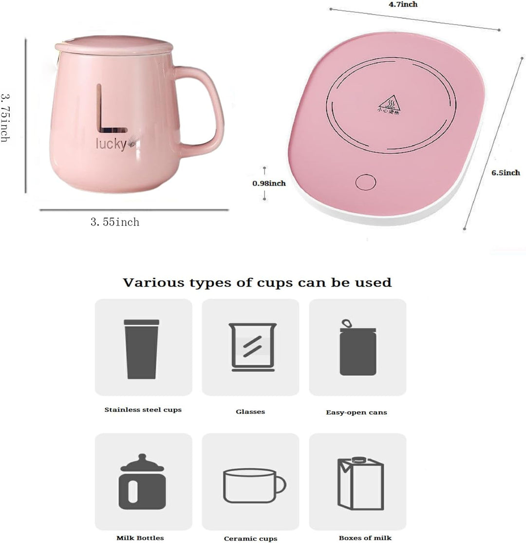 Tassenwärmer Usb Mit Tasse,Elektrischer kaffeewärmer,Tassenwärmer mit Tassenset,Passend für verschie