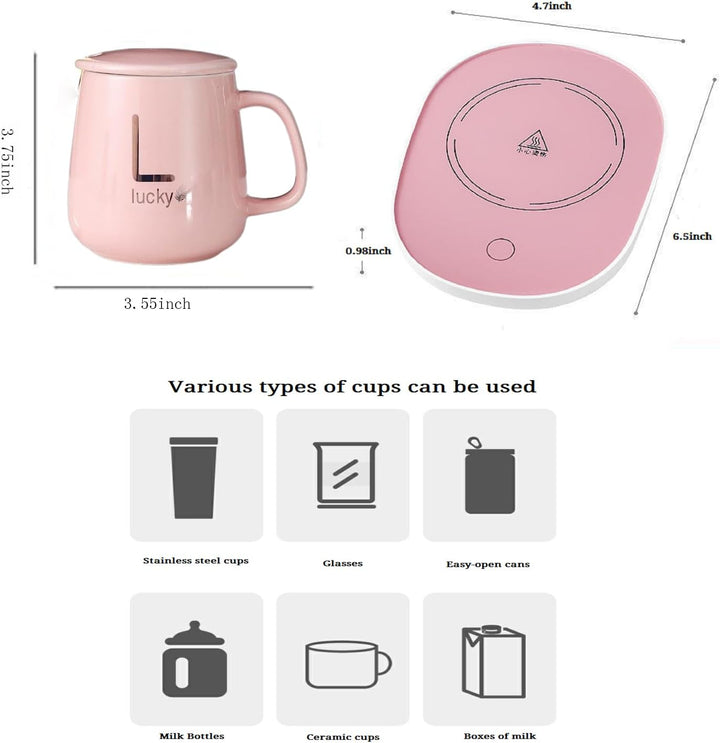 Tassenwärmer Usb Mit Tasse,Elektrischer kaffeewärmer,Tassenwärmer mit Tassenset,Passend für verschie