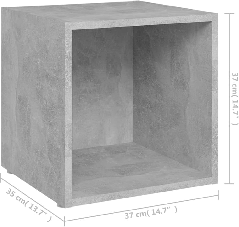 TV-Schränke 4 STK. Betongrau 37x35x37 cm Holzwerkstoff TV-Lowboard Fernsehtisch TV Board Fernsehschr