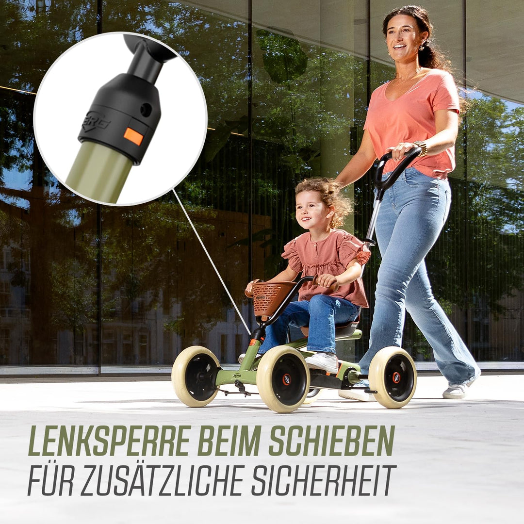 BERG Pedal-Gokart Buzzy 2-in-1 inkl. Schubstange | Gokart mit Freilauf | Tretfahrzeug für Kinder ab