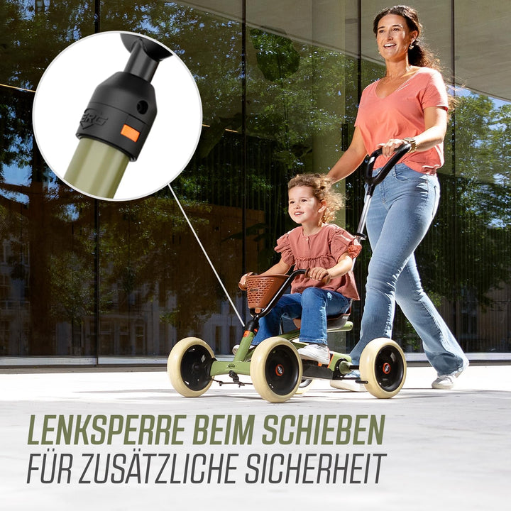 BERG Pedal-Gokart Buzzy 2-in-1 inkl. Schubstange | Gokart mit Freilauf | Tretfahrzeug für Kinder ab