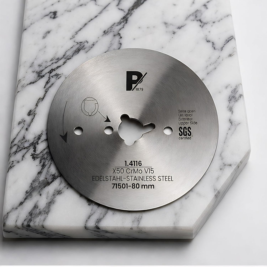 Pirge Kreismesser Universal 80 mm Glatt 5 TLG - Schärfstes Dönermesser aus Edelstahl in Premium Qual