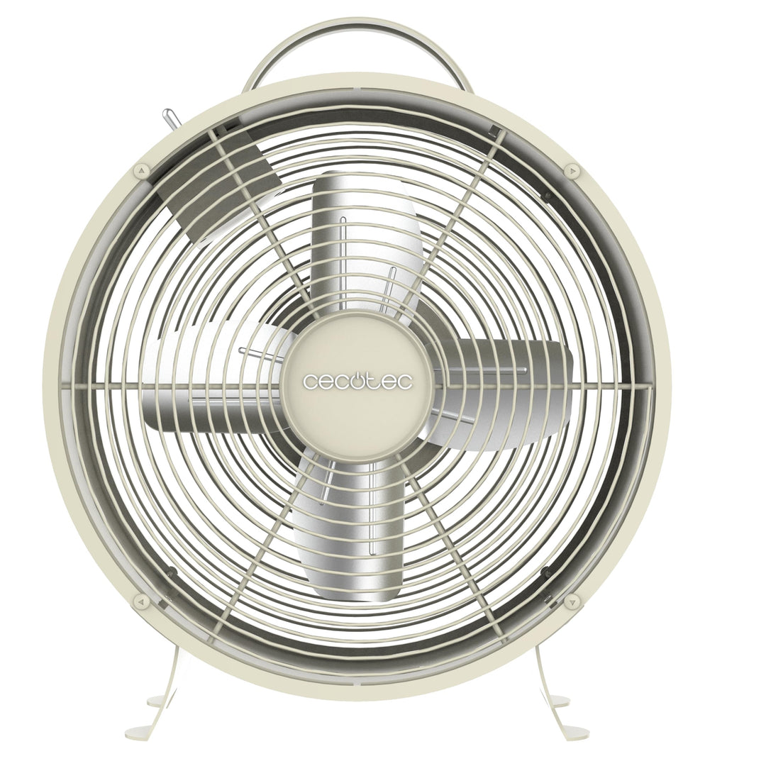 Cecotec - Tischventilatoren EnergySilence 400 RetroDesk Beige, 25 W Strom, 8 Zoll, 4 aerodynamische