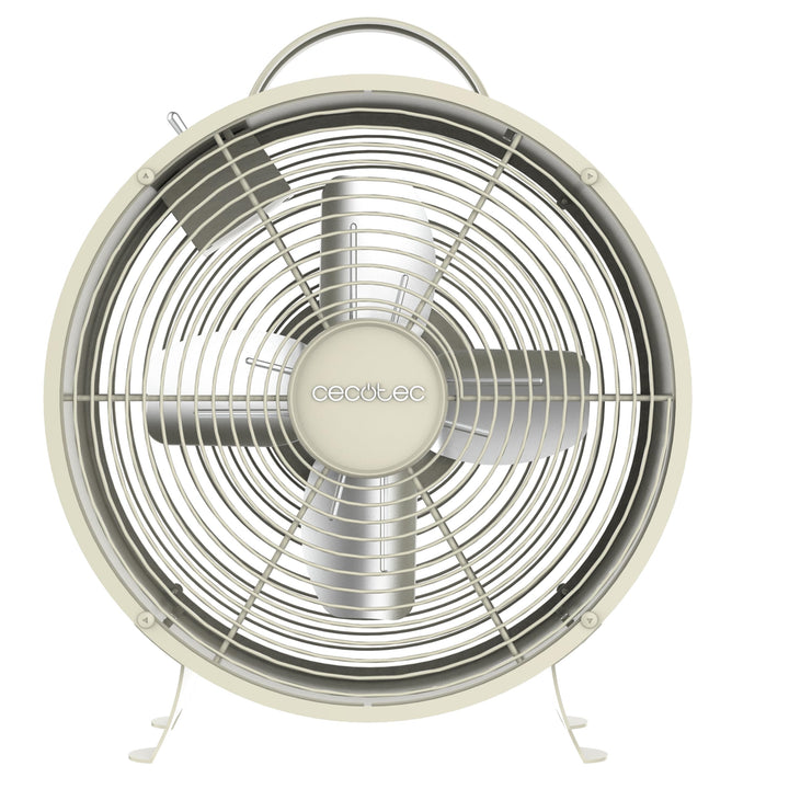 Cecotec - Tischventilatoren EnergySilence 400 RetroDesk Beige, 25 W Strom, 8 Zoll, 4 aerodynamische