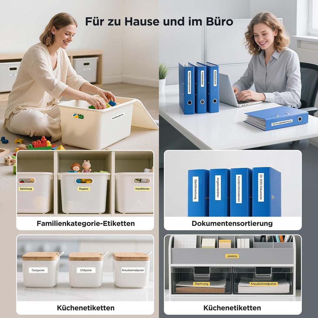 SUPVAN KATASYMBOL 2 Rollen Endlos-Etikettenband Value Pack (15 mm × 6 m/Rolle) für E10 / E11 / E16 E
