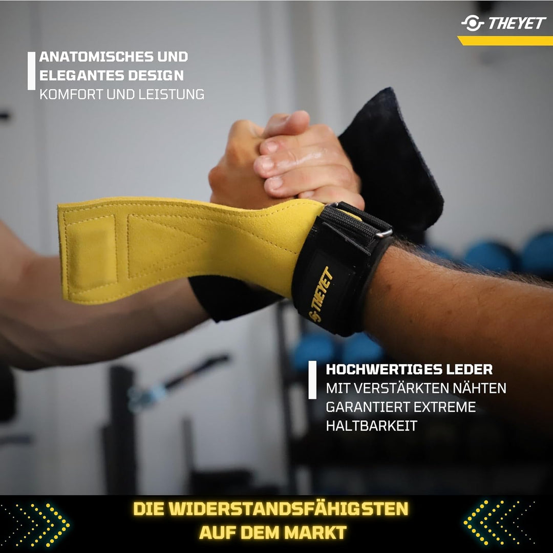 Theyet Crossfit Grips | Fitness Handschuhe Herren und Damen | Lifting Straps mit Handgelenkstütze |