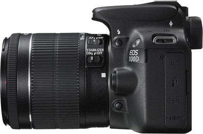 Canon EOS 100D DSLR-Kamera mit EF-S 18–55 mm III-Objektiv, Schwarz (18 MP, CMOS-Sensor), 7,6 cm (3 Z