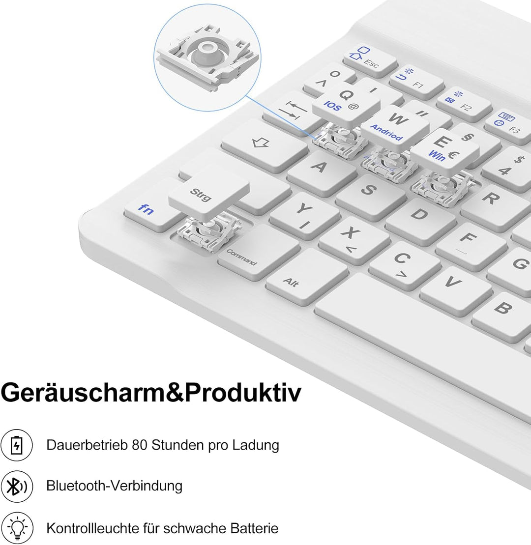 IVEOPPE Hülle mit Tastatur für iPad A16 11 Generation 2025/10 Generation 2022, Bluetooth Magnetische