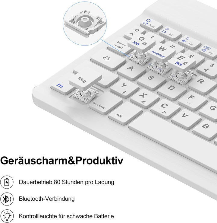 IVEOPPE Hülle mit Tastatur für iPad A16 11 Generation 2025/10 Generation 2022, Bluetooth Magnetische