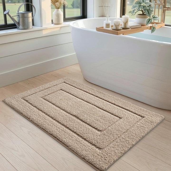 DEXI Badematte rutschfeste Set 50 x 80 cm, 2er Pack weicher Mikrofaser Badezimmerteppich, saugfähige