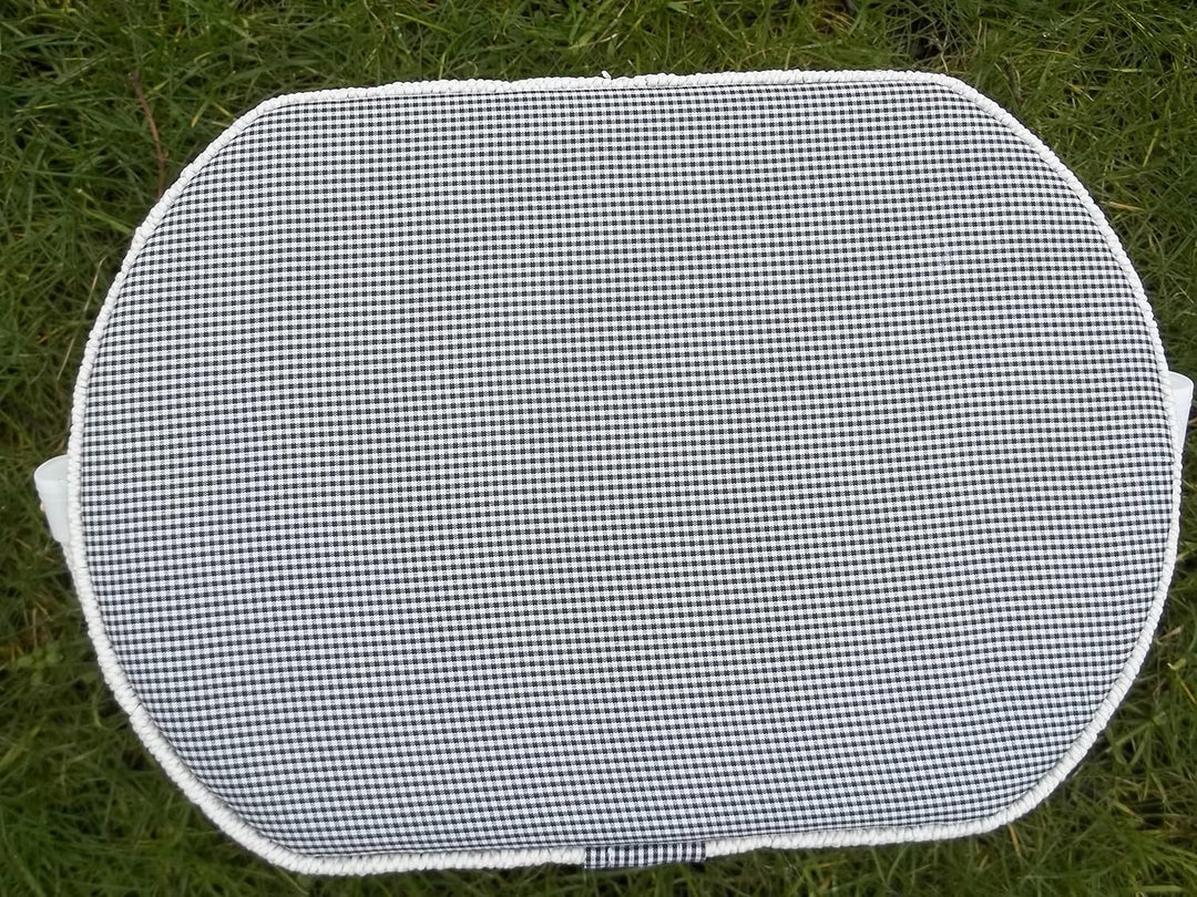 Nähkästchen mit Inhalt, Nähkorb inclusive Nähset, Handarbeitskorb, weiss-blau karriert