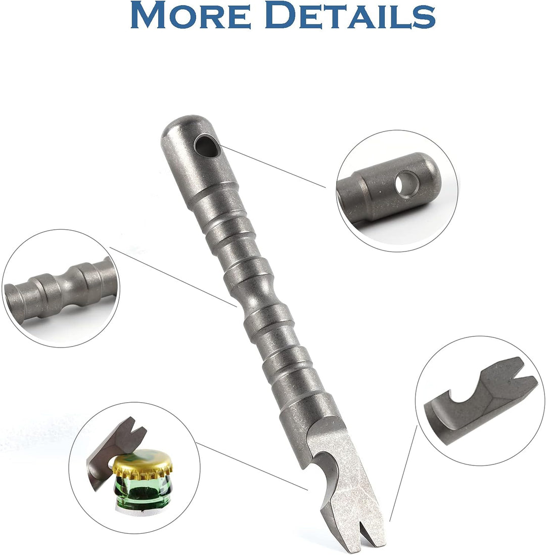 Hamans EDC Stemmeisen aus Titanlegierung, mit Flaschenöffner, Schraubendreher-Funktion, Multifunktio