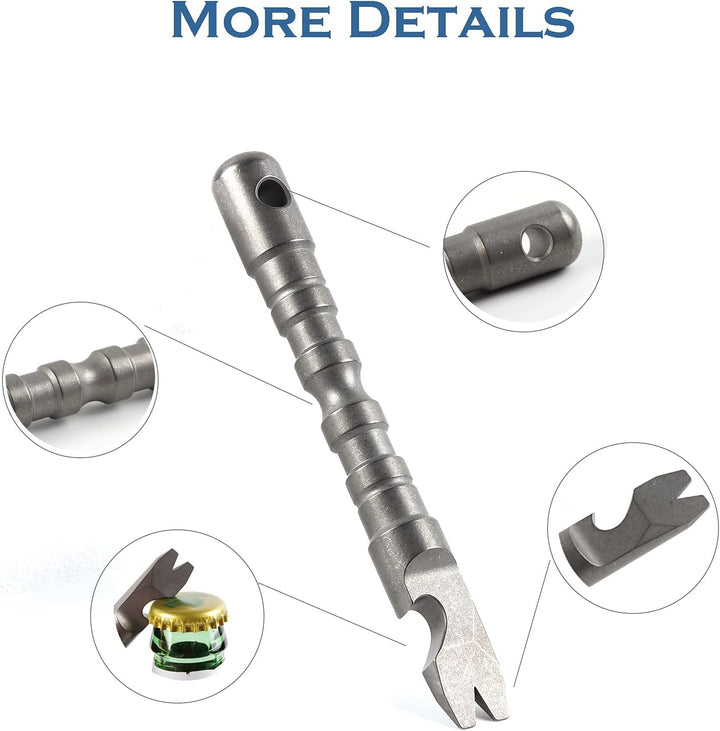 Hamans EDC Stemmeisen aus Titanlegierung, mit Flaschenöffner, Schraubendreher-Funktion, Multifunktio