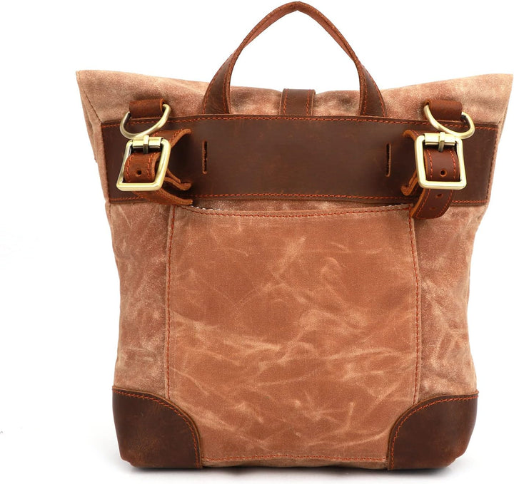 Tourbn Tourbon T-TB1250CA Fahrradtasche aus Wachs-Leinen-Leder, für Damen, Schultertasche, Kuriertas