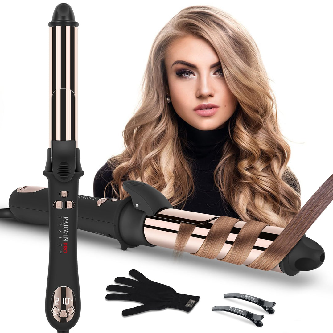 360° Rotierender Lockenstab Automatisch, PARWIN PRO BEAUTY Lockenstab Curling Iron 32mm, Nano-Titan-