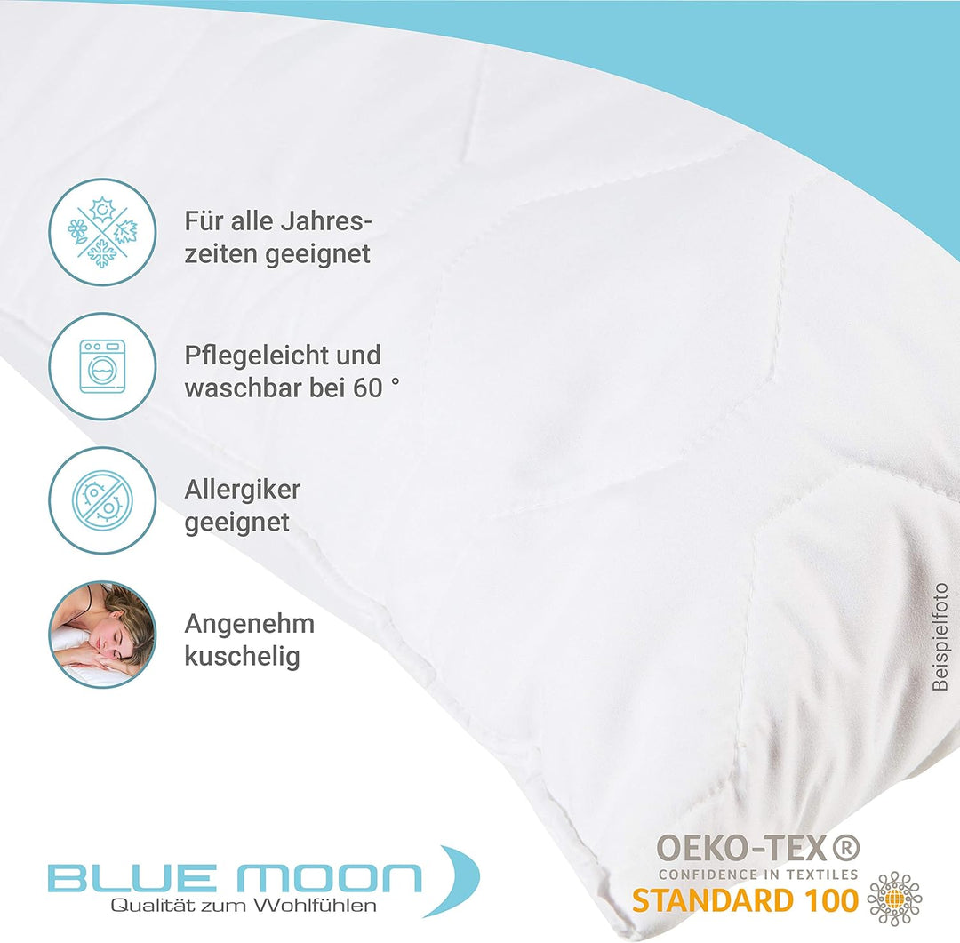 BLUE MOON Kopfkissen - hautfreundliches Bett-Kissen - Hochwertige Mikrofaser - allergiker-freundlich