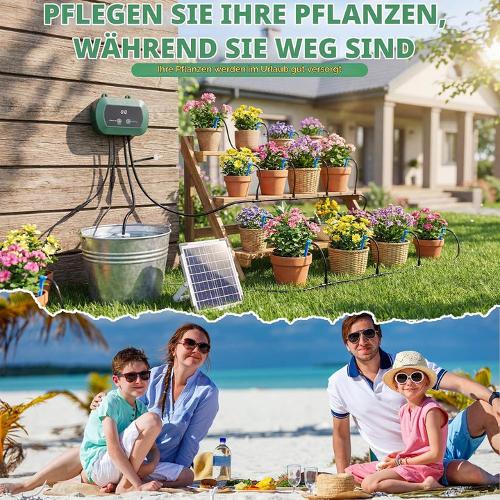 Anpress Solar Bewässerungssystem Automatische Set, Bewässerungssystem Garten, DIY Automatisches Gart