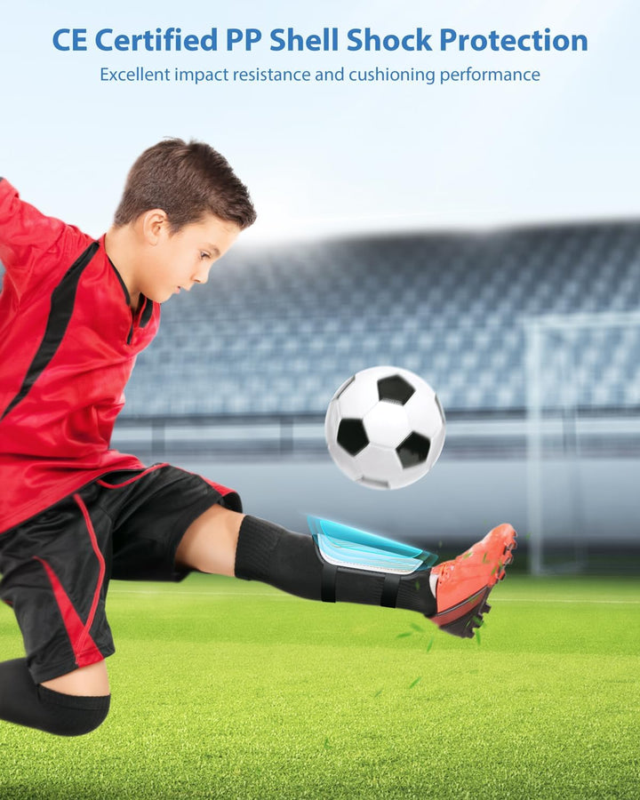 Schienbeinschoner Kinder Fussball Zertifiziert Airsfish Leichte,Langlebige,rutschfeste Schienbeinsch