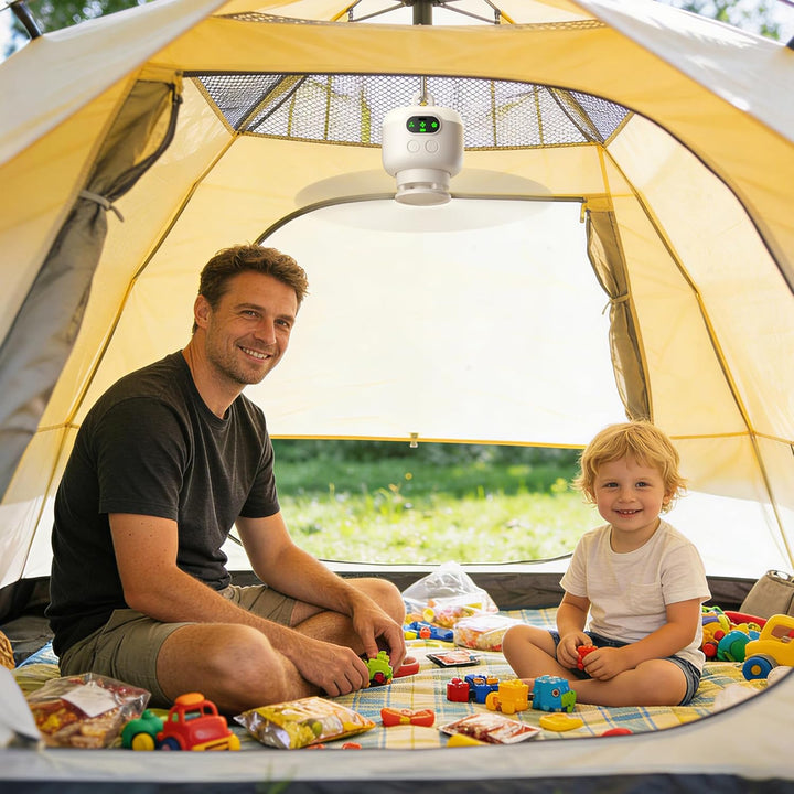 Tragbarer Deckenventilator mit Licht und Fernbedienung,Camping Ventilator | 8000mAh Akku Deckenventi