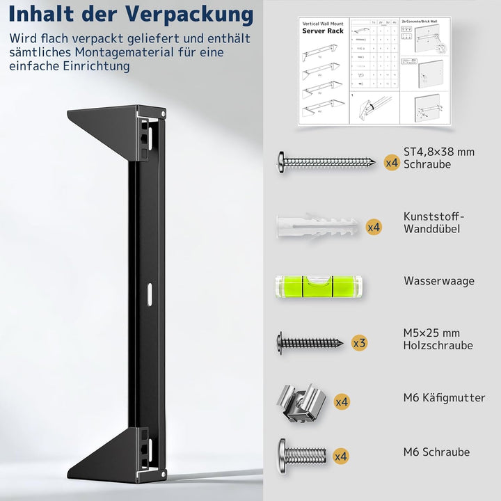1HE 19 Zoll Wandhalterung Rack, Vertikale & Untertisch Montage, Stahl Server Rack Halter für Netzwer