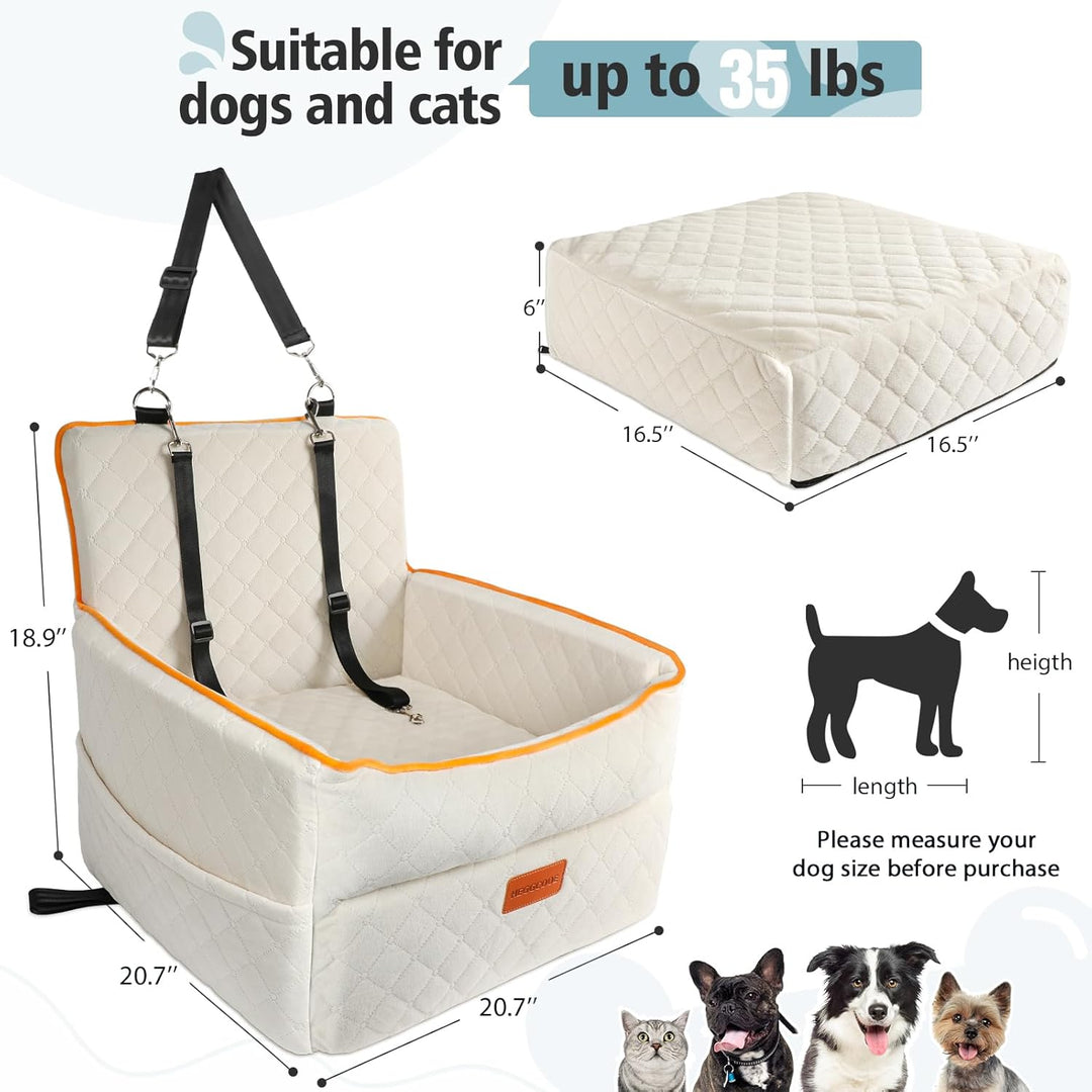 Hunde Autositz für kleine bis mittlere Hunde, Waschbarer hundesitz auto mit Aufbewahrungstaschen, An