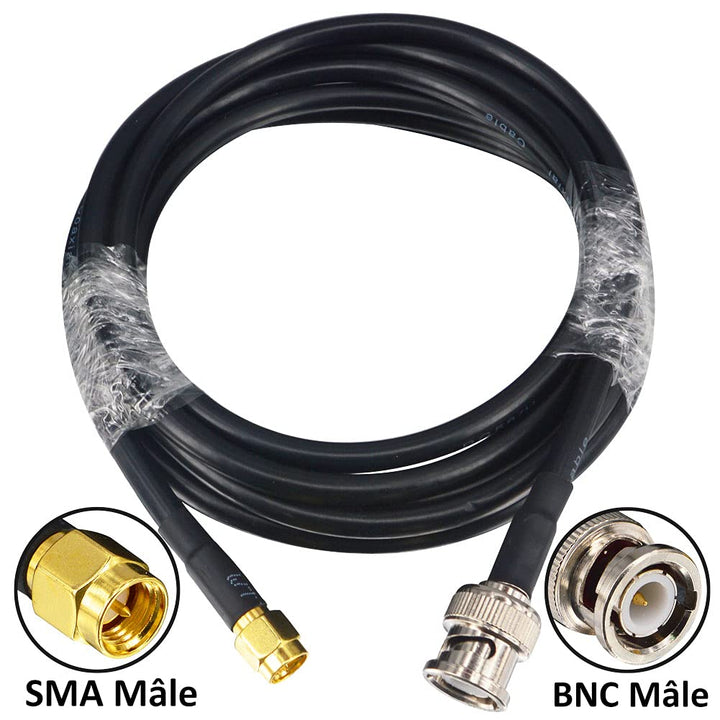 Boobrie High SMA BNC Kabel 2 m SMA Stecker auf BNC Stecker RG58/U Koaxialkabel 50 Ohm Verlängerung S