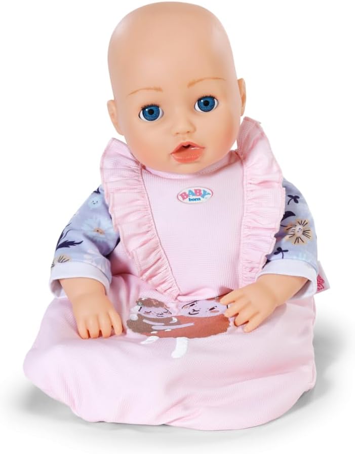 Baby Born Puppenschlafsack - Rosa Schlafsack mit Rüschen & Klettverschluss - Hochwertiges Puppenzube