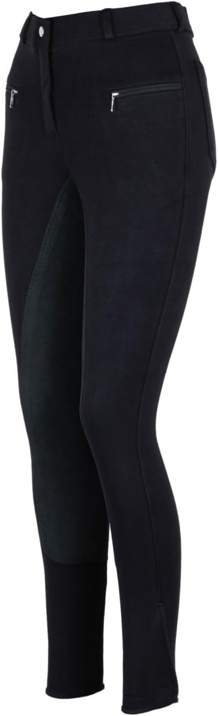 RL24 - Damen Reithose Vollbesatz BASICLINE 46 Schwarz/Schwarz, 46 Schwarz/Schwarz