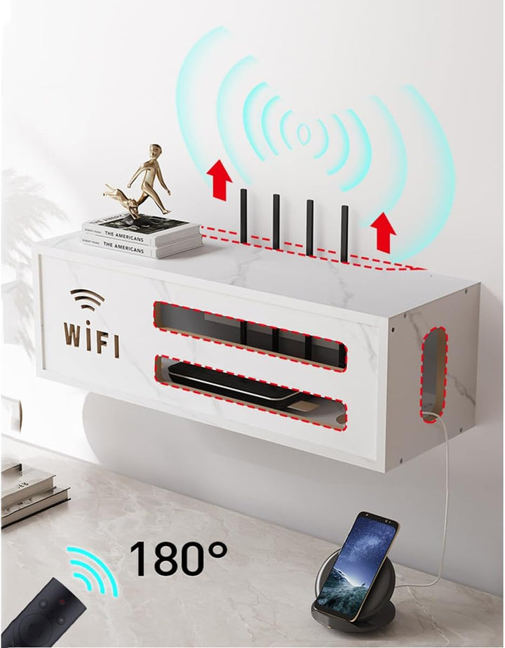 Router Schrank, WiFi Box, Aufbewahrungsbox für Verstecken Kabel, Regal, TV Kabel Organizer Wand Mont